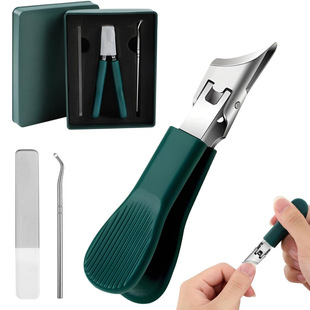Cross-border oblique nail clippers nail file nail removal 3-piece set high precision boxed nail nail clippers nail groove manicure tools