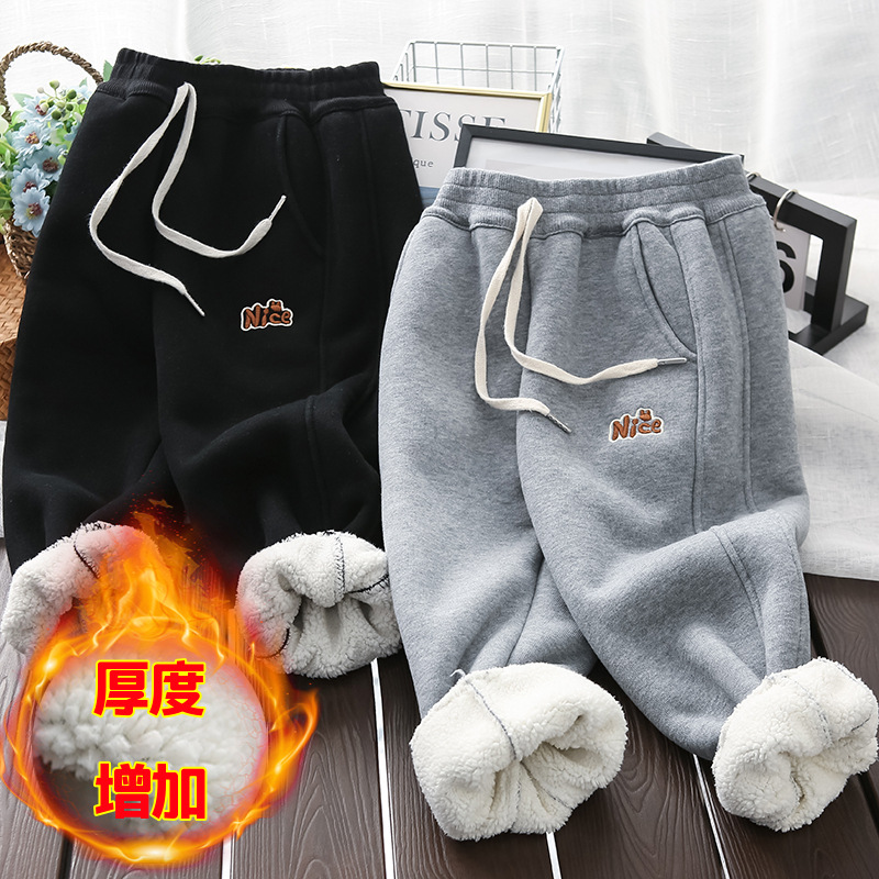 新品580克加厚棉裤儿童加绒加厚保暖裤冬季运动裤厚度增加儿童裤