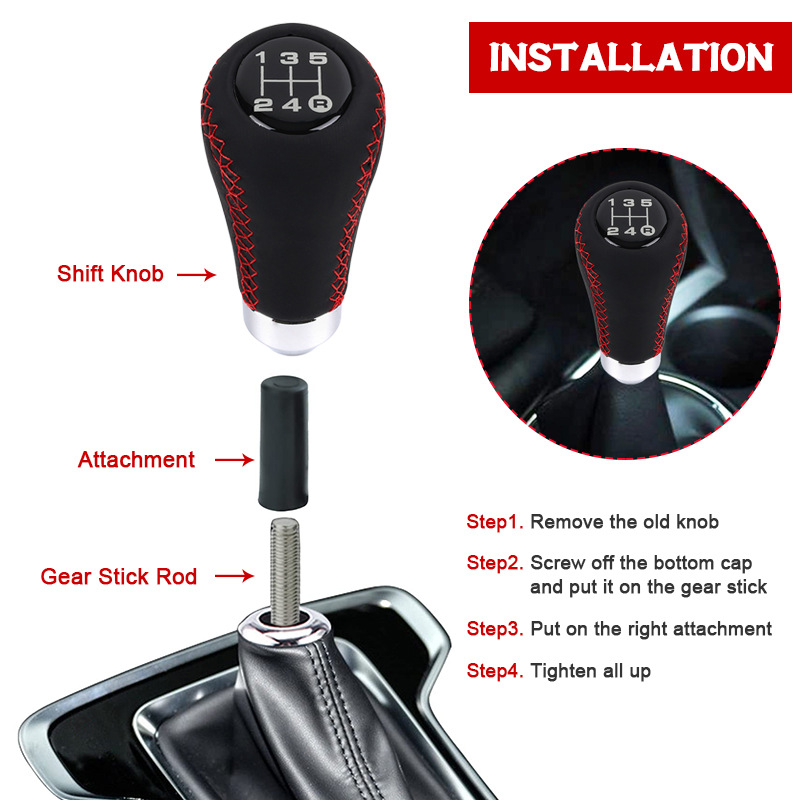Suitable for car modification universal 5 6-speed gear head leather wave stick head gear handle head shift handball wholesale