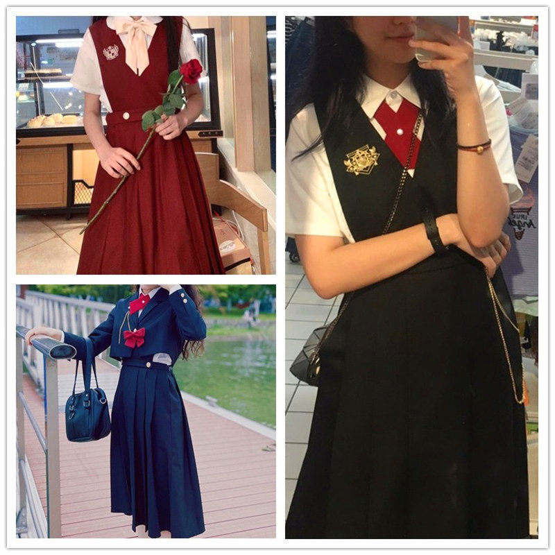 Ready-Made Manufacturer Sells Breast-Protecting Vest Skirt Chain Jk Uniform Suit Breast-Protecting Skirt Pleated Skirt Good Version Female Student Skirt