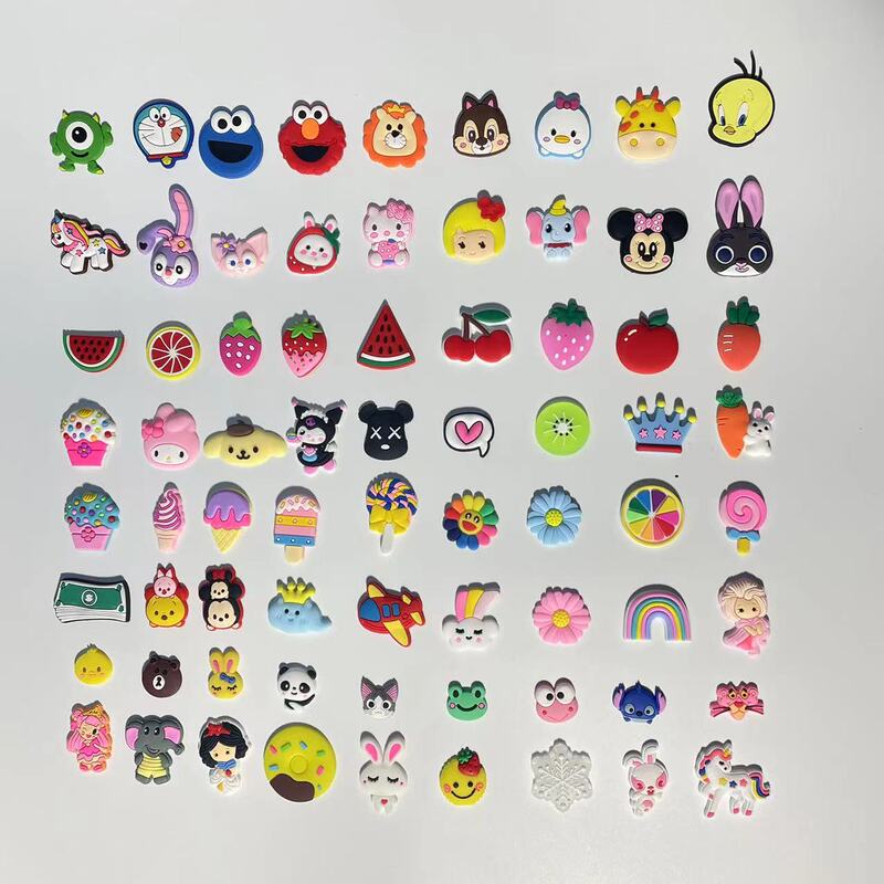 Soft Rubber Cartoon Patches Wholesale in Stock, Shoe Charms and Decorations for Crocs, Hair Clips and Hair Accessories DIY Customization
