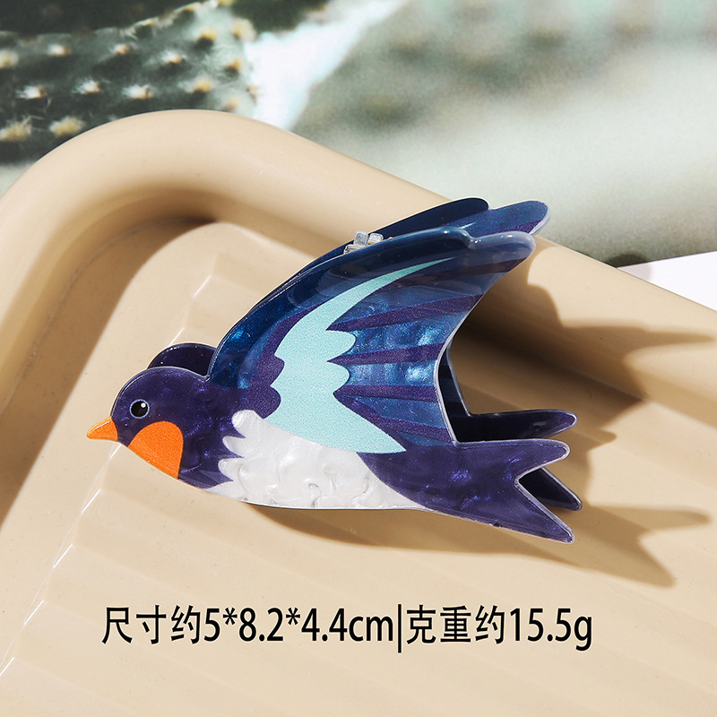 闪闪姑娘可爱萌宠动物鹦鹉抓夹燕子企鹅发夹狐狸螃蟹盘发鲨鱼夹子|undefined