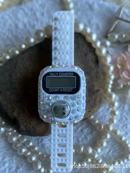 Finger Ring Mini Counter with Flower Dot Diamond Ring Counter Point Counting People Flow Counter