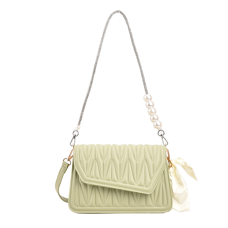 Lihtne niši disainiga kott Naiselik temperament Kevad Uus rombikujulise tikitud niidiga väike ruudukujuline kott, tipptasemel tekstuuriga õlakott_voghion.com