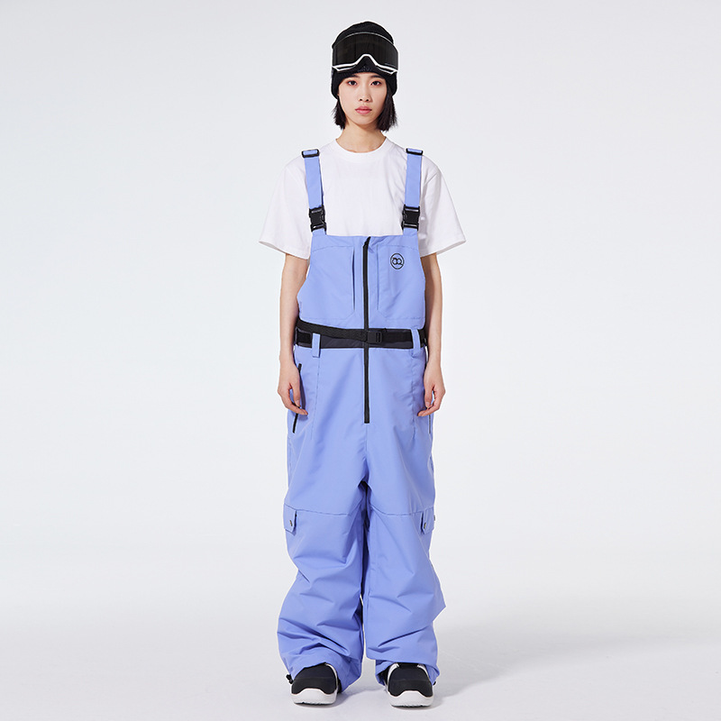 Snowboard Pants Big Bib Pants for Men and Women Windproof Waterproof Warm Loosen plus size Cross-border Style