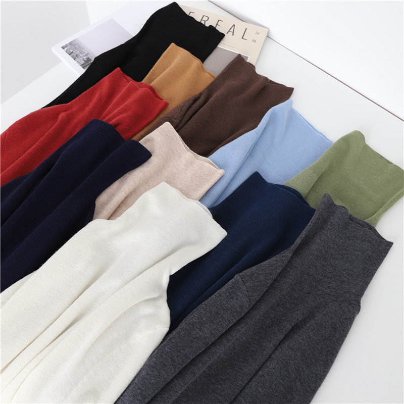 16 needle worsted 60 wool yarn autumn and winter pile collar high collar sweater base shirt sweater inner coat A815