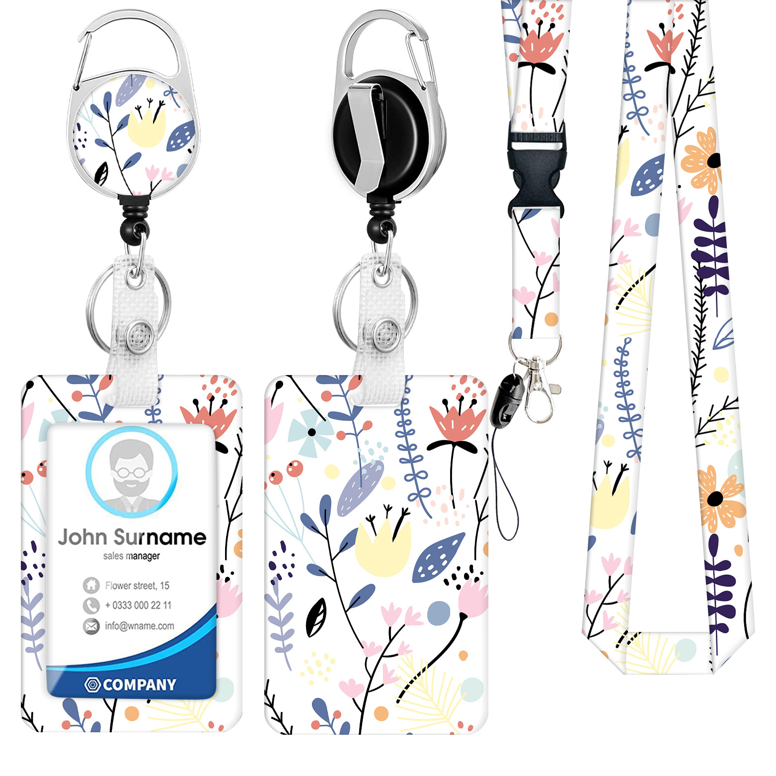 Redondo aleación de zinc mariposa epoxi hebilla fácil de tirar flor fácil de tirar poliéster Cordón de transferencia térmica Certificado de impresión titular de la tarjeta