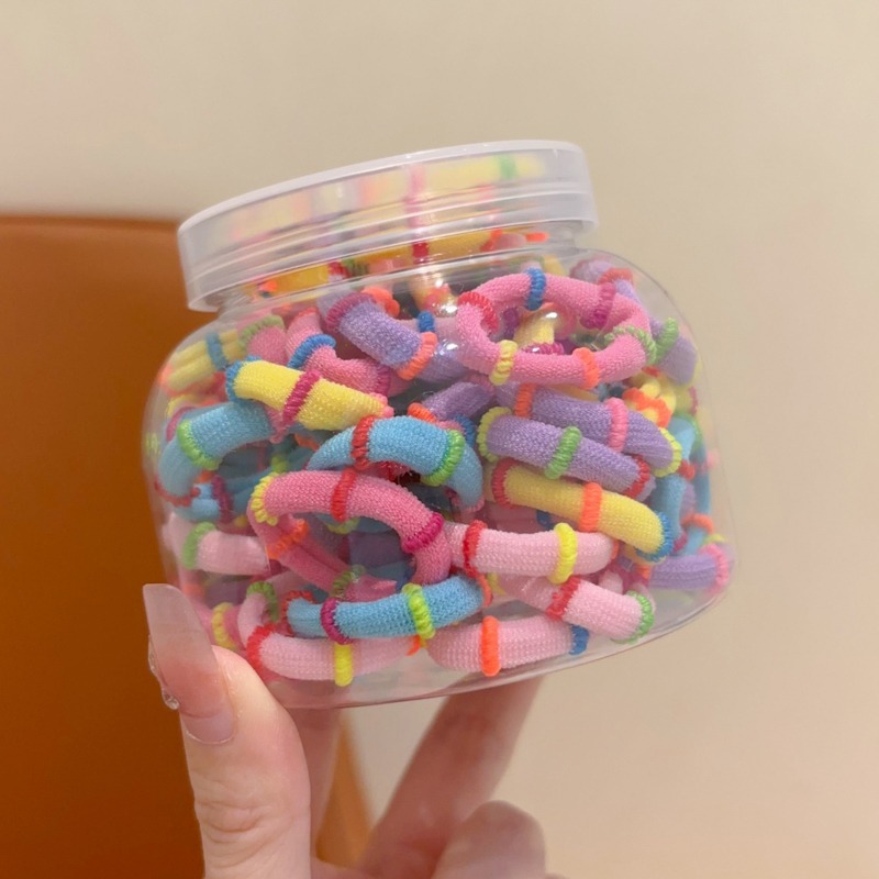 Niños de color pulgar de alta elasticidad anillo de pelo para niñas bebés no lesionan el cabello de cabello de cola de caballo