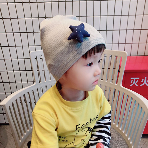Double layer ear protection autumn and winter new baby hat newborn baby hat pure cotton knitted children's pullover hat