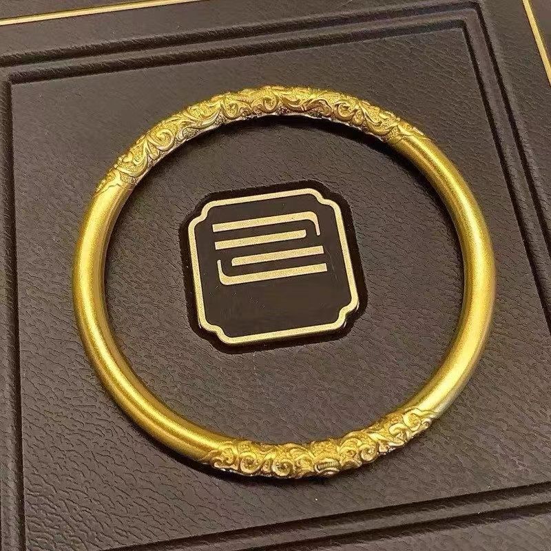 Ancient French Sand Gold Bracelet Women's Gold Bracelet Simulation Gold Color Bracelet Vietnamese Sand Gold Bracelet Grass Pattern Jewelry