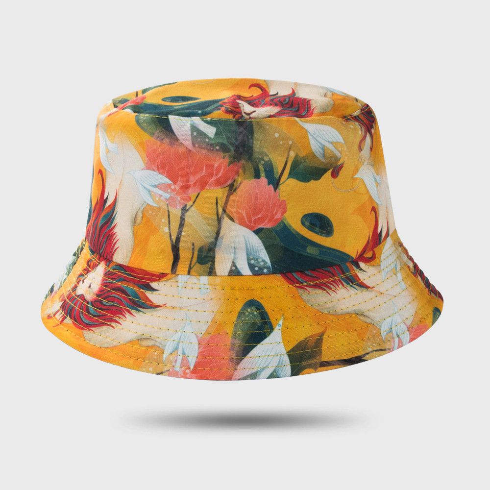 120g Weight Housewarming, Anniversary, Business, Wedding, Outdoor, Travel, Birthday, Festival, Sports, Shopping Occasion Cotton Material Graffiti Pattern Unisex Gender Fashion Style One Size Size New Fisherman Hat Personality Simple And Colorful Wild Flat Top Double-sided Can Wear Basin Hat 7