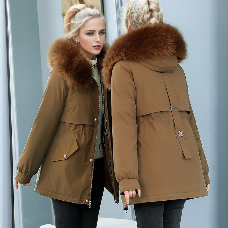 Women's Winter Coat Warm Thickened Cotton Jacket Medium Long Style_voghion.com
