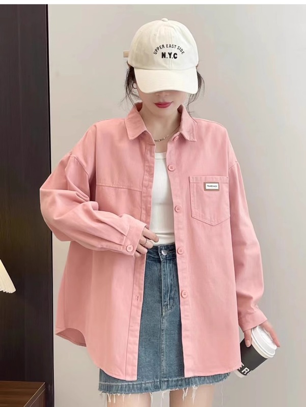 シャツトップスカジュアルシャツジャケット女性の春と秋の新しい韓国スタイルルーズレトロ香港スタイル痩身と多用途|undefined