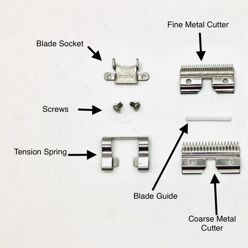 Professional pet scissors head accessories, compression spring lock buckle plastic strip, and screws
