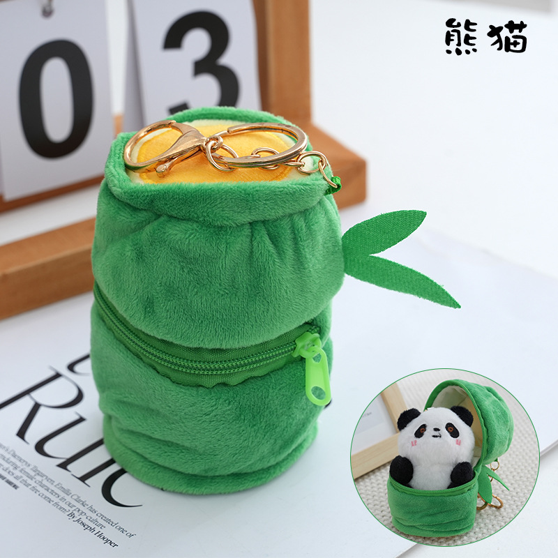 Cute plush pendant with zipper
