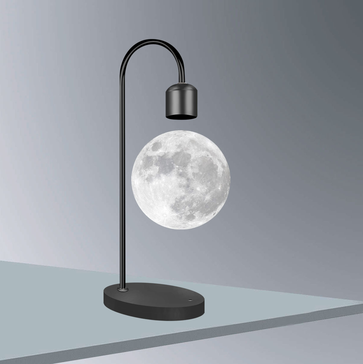 Lámpara De Luna suspendida 3D impresión integrada sin fisuras creativa suspensión magnética lámpara de mesa de Luna decoración del hogar LED luz de la noche