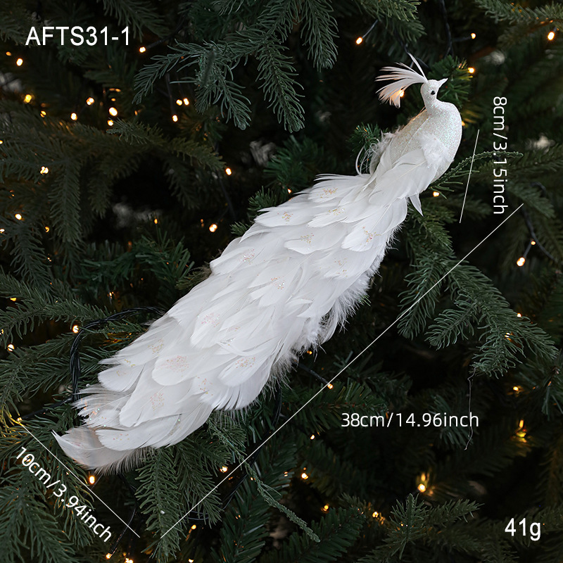 Decoración del árbol de Navidad pájaros plumas de color simulación de pájaros horticultura ramas decoración accesorios decoración pájaros colgantes