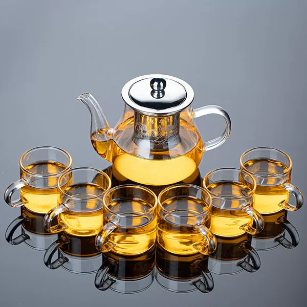 ∪∫→7-head transparent handle Bajun teapot