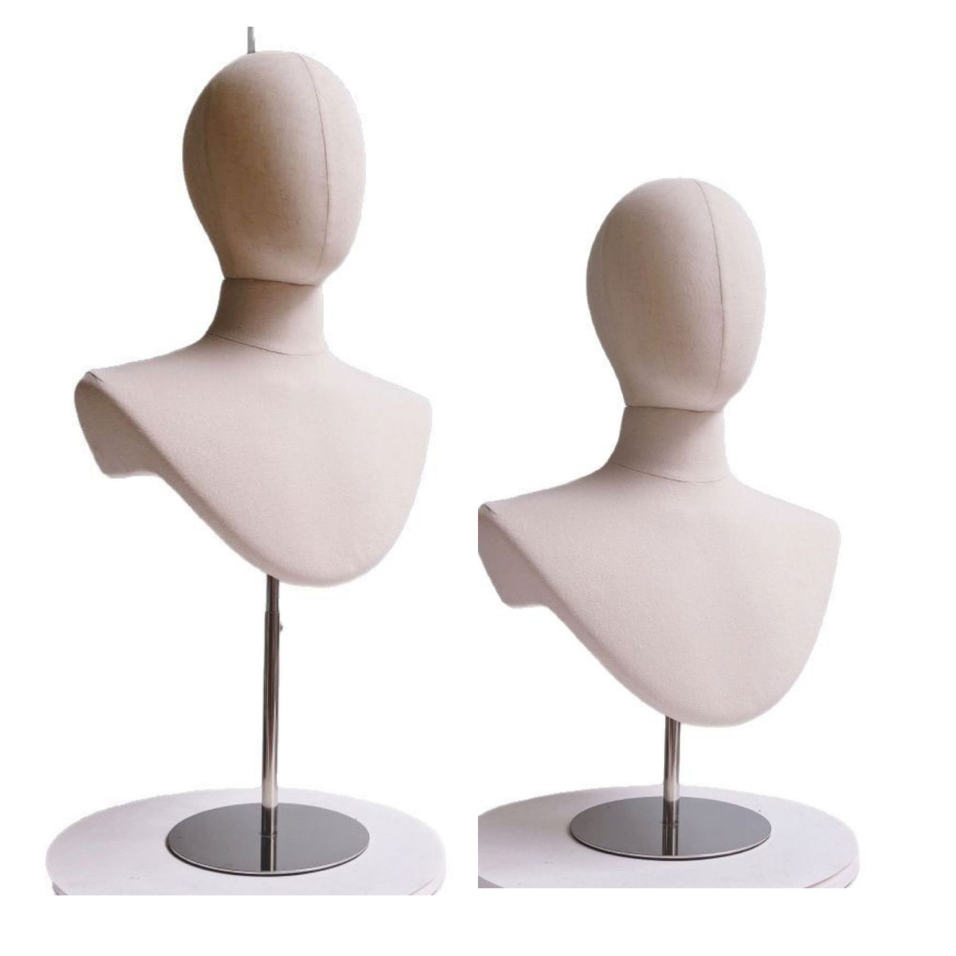 Mannequin head, hat, stand, wig, necklace, scarf, new collection