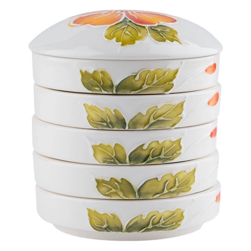 Цветовая палитра Китайская живопись керамические чернила диск пять слоев акварельной палитры арт пигмент контейнер оптом