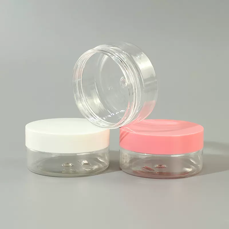 现货密封塑料罐80ml广口面膜罐 Pet磨砂膏罐透明眼膜罐面霜分装罐