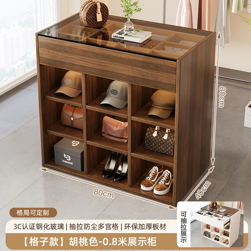 服装店展示台珠宝首饰中岛流水展示柜小型店铺钢化玻璃多层陈列桌|undefined