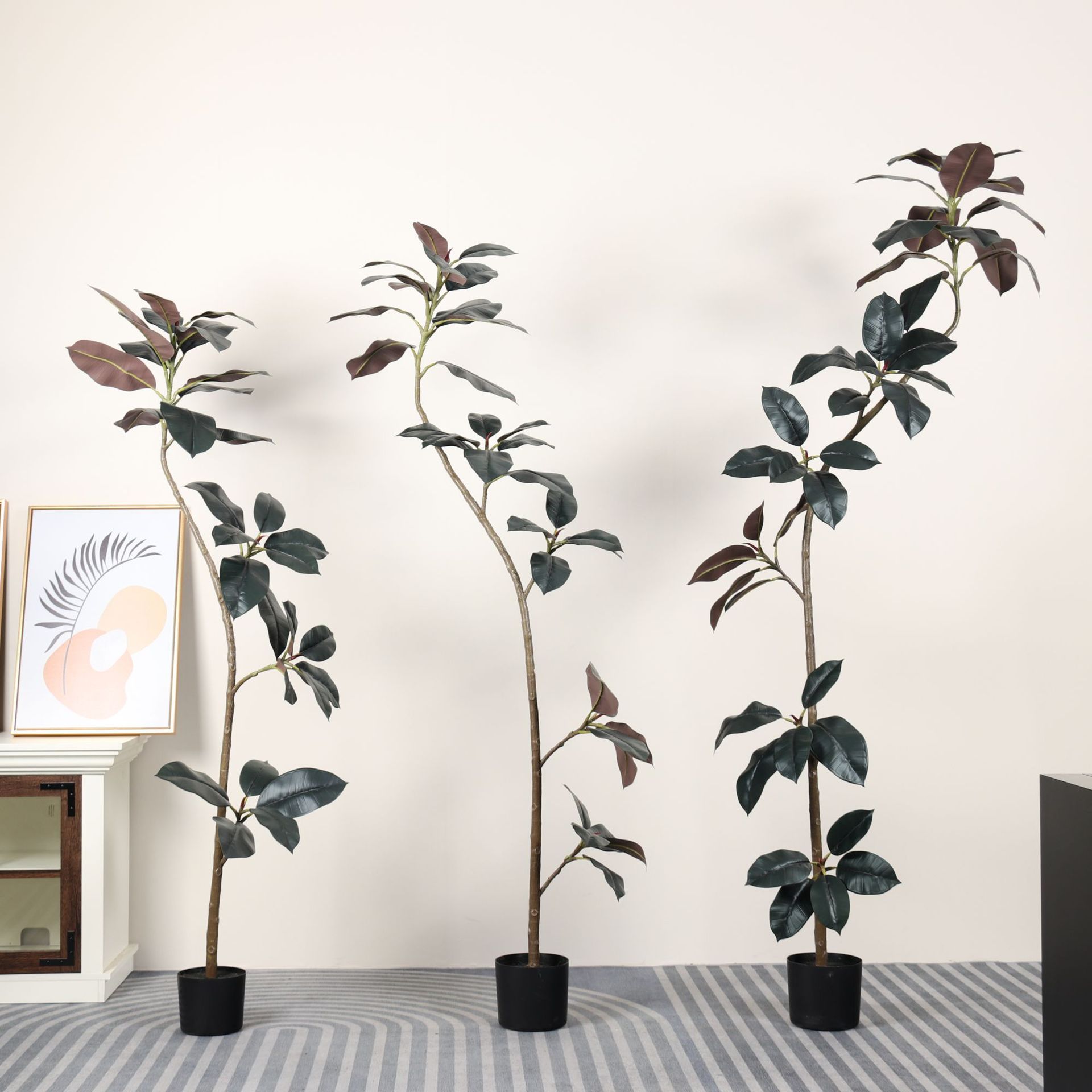 Planta artificial nórdica grande para sala de estar, árbol de simulación decorativo tipo banano viajero en maceta