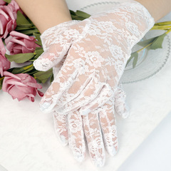 Summer sun protection lace gloves for bridesmaids and brides wedding photography thin mesh lace etiquette wedding gloves