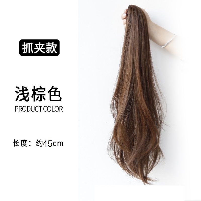 Grab clip micro-roll ponytail -45cm-light brown