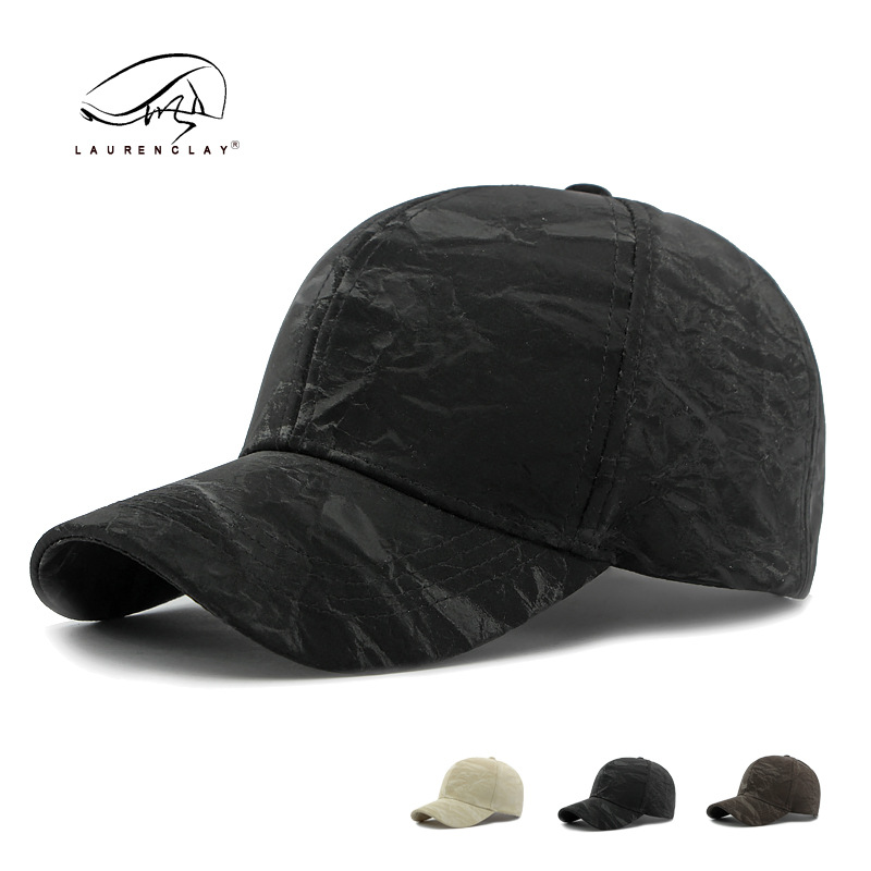 Estilo coreano de moda de primavera y otoño nuevo cepillado pu cuero duro superior gorra de béisbol hombres y mujeres casual todo partido sol-prueba casquillo hombres