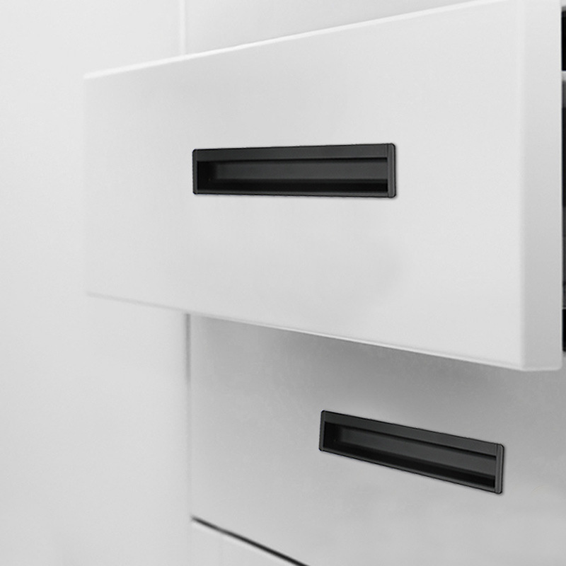 Scandinavian light luxury extended invisible embedded hidden pull handle one-meter black wardrobe door handle groove sliding door handle