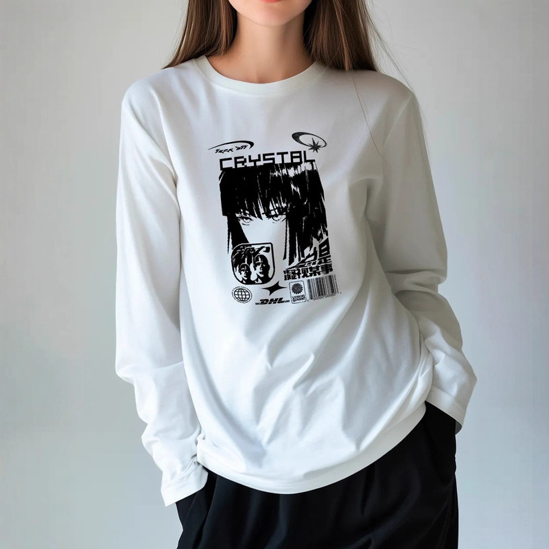 Printed Long-Sleeve Tops for Men and Women 2025 Cross-Border Trendy Brand T-Shirt Y2K Loose Fit Autumn and Winter Inner Wear Cool and Stylish Foreign Trade Amazon Printed Long-Sleeve Tops for Men and Women 2025 Cross-Border Trendy Brand T-Shirt Y2K Loose Fit Autumn and Winter Inner Wear Cool and Stylish Foreign Trade Amazon