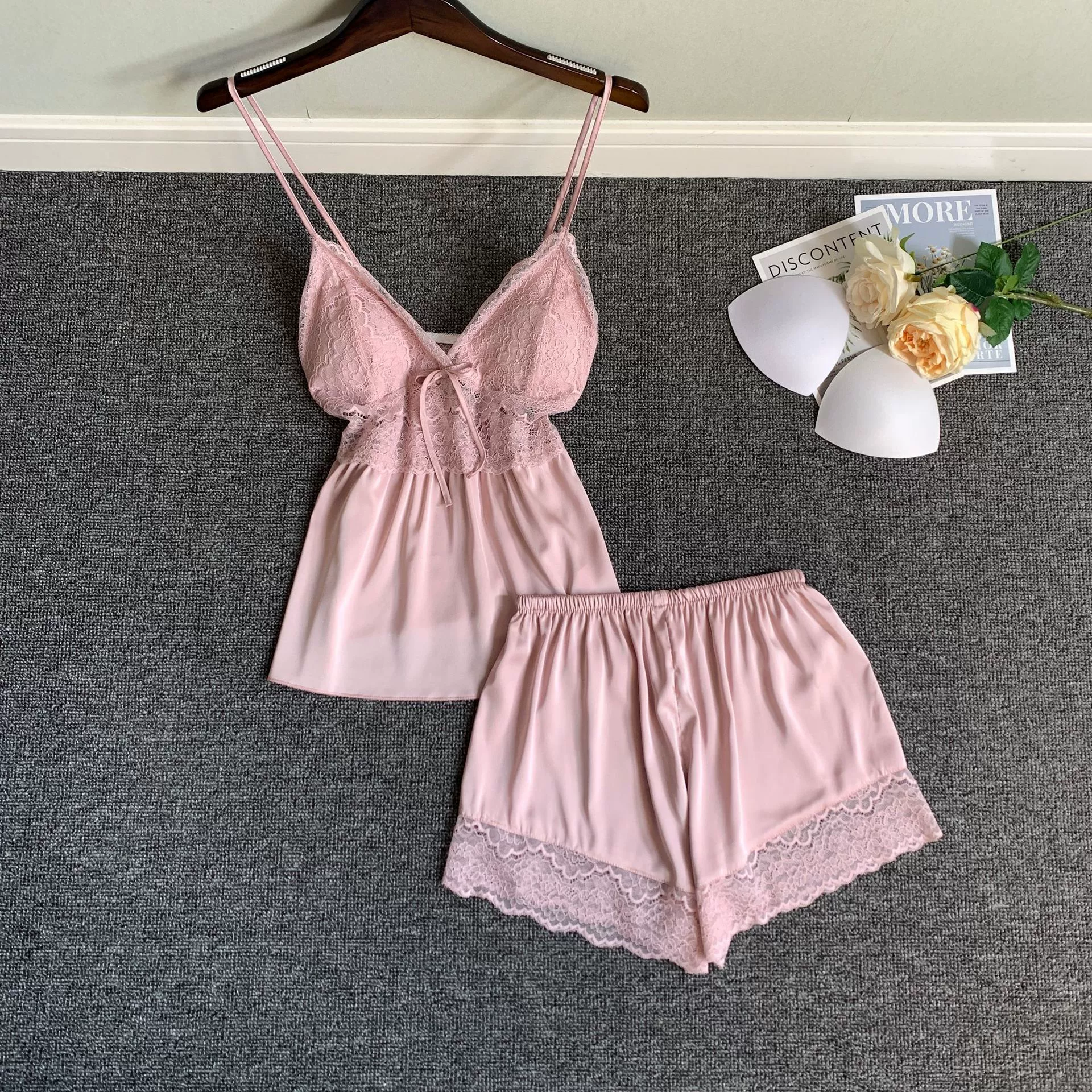 Spring summer pijama, sexy silk set, lifting effect