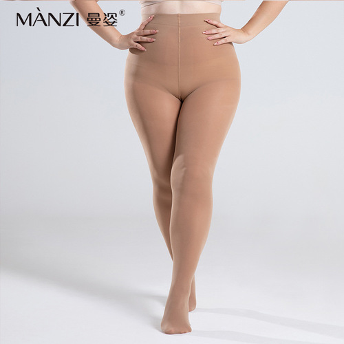 Large size velvet pantyhose, crotch extension, rich sister socks, bare legs artifact, fat sister female anti-snatch pantyhose