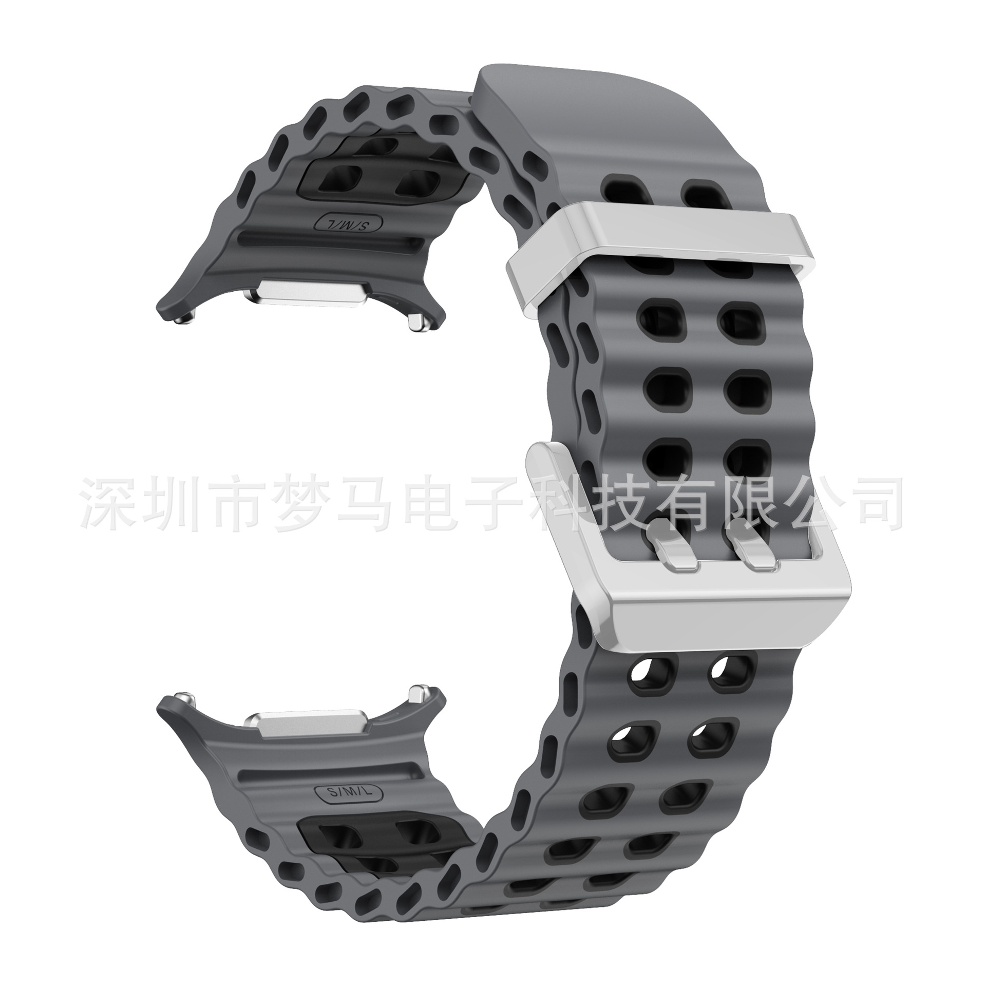 Para Samsung Galaxy Watch7 Ultra Dual Color Ocean Silicone Correa Deportiva Oficial de Doble Botón