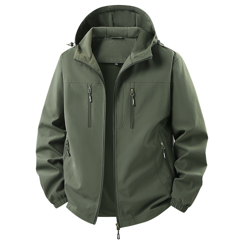 New spring and autumn men's jacket for middle-aged and young men, multi-pocket work jacket, casual loose-fitting outdoor windproof mountaineering clothing New spring and autumn men's jacket for middle-aged and young men, multi-pocket work jacket, casual loose-fitting outdoor windproof mountaineering clothing