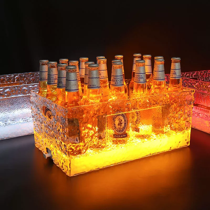 Барная винная рамка, пивная рамка, разноцветное светящееся ведро для вина, светящееся ведро для льда для ночного клуба, акриловое ведро для пива с защитой от падения, ведро для пива для караоке