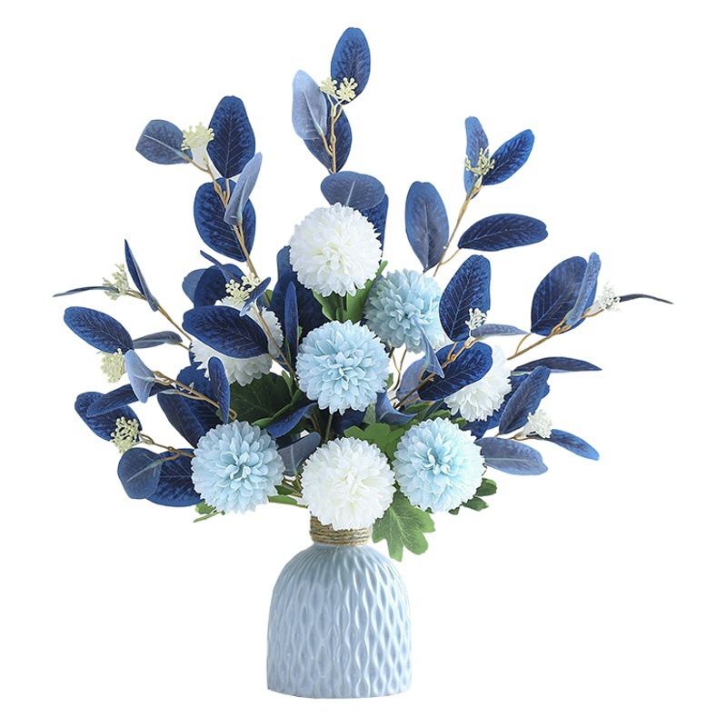 Suministro directo de fábrica flor artificial mediterránea flor artificial decoración de sala de estar anti-mesa de comedor decoración de flores florero decoración floral al por mayor