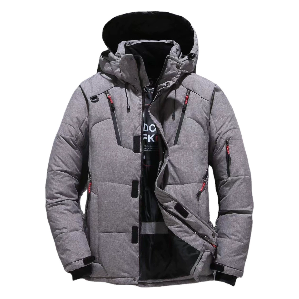 Мужская утепленная куртка для путешествий, укороченная, со съемным капюшоном, молодежная, модная, на пуху.