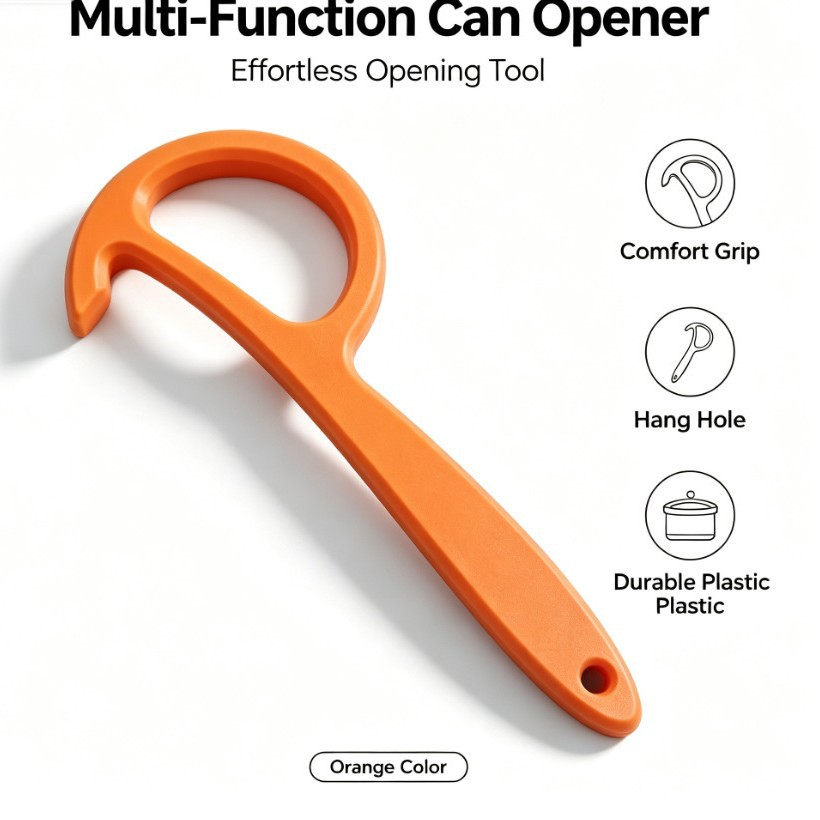 Cross-border can opener, multifunctional plastic can opener for the kitchen, creative portable can opener with non-slip handle