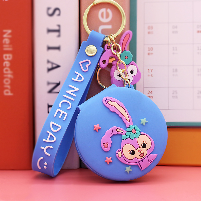 Nuevo espejo redondo pequeño portátil de dibujos animados lindo corazón de niña espejo de maquillaje plegable dormitorio vestidor espejo venta directa de fábrica