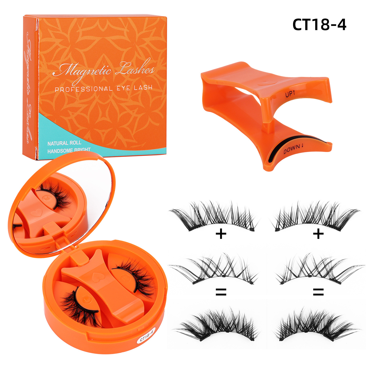 Juego de Pestañas Postizas Magnéticas de 2 Pares de Fibra de Alta Calidad para Maquillaje