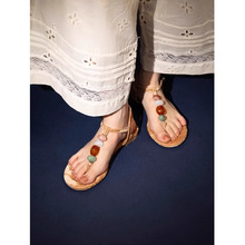 夹趾平底凉鞋女外穿2024外贸夏季罗马凉鞋时尚海边度假沙滩女拖鞋