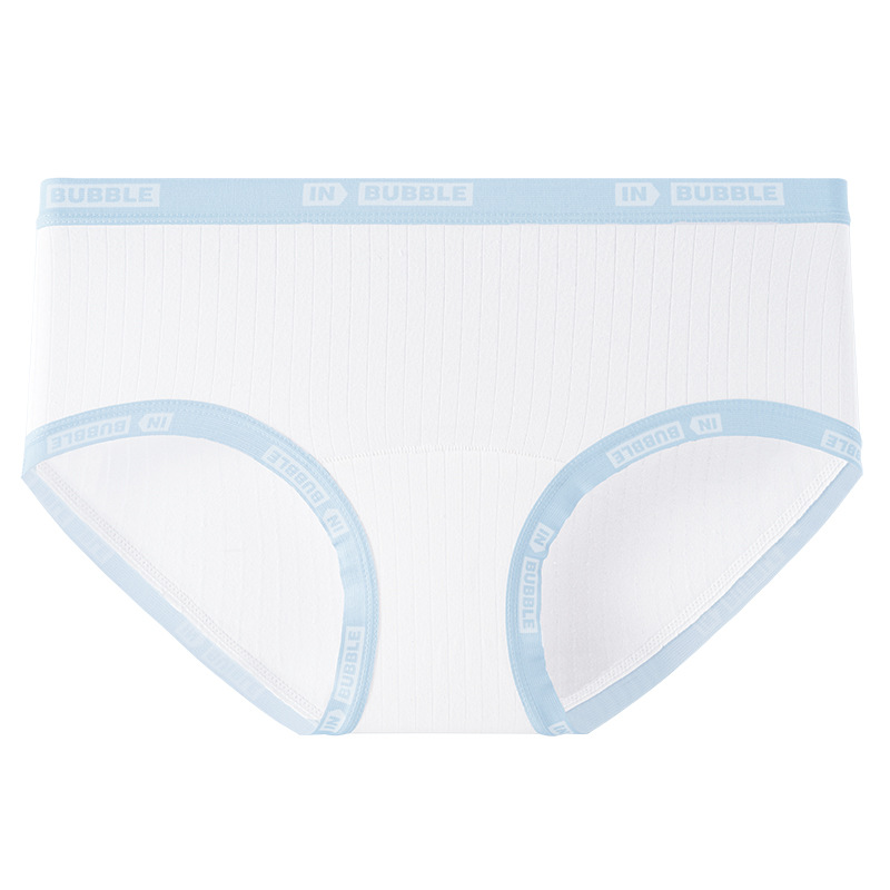 Bragas de algodón de clase A blanco puro sin teñir para mujer de cintura media 10A entrepierna antibacteriana alargada interior transpirable para mujer calzoncillos