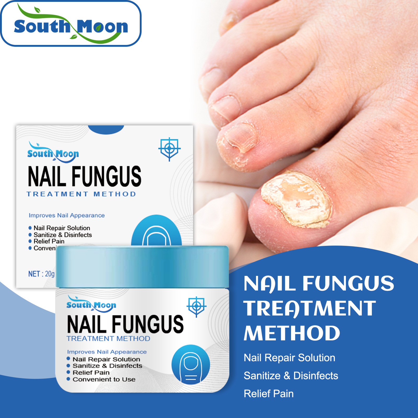 South Moon Nail Repair Cream Onychomycosis, Bad Nails, Thickening Nails, Soft Nails, Brightening Nails, Moisturizing Repair Cream
