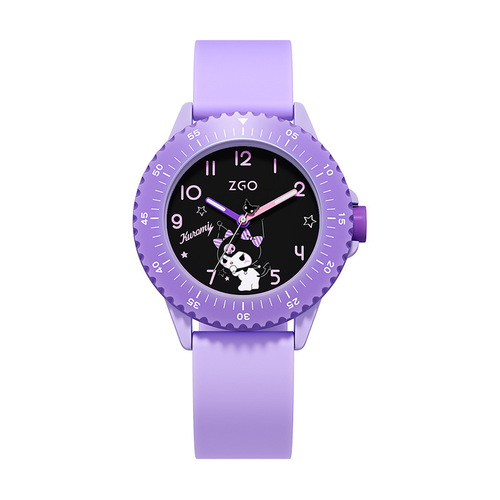 ZGO Zhenggang Sanrio co-branded watch girl Kuromi primary school children's watch waterproof pointer quartz watch