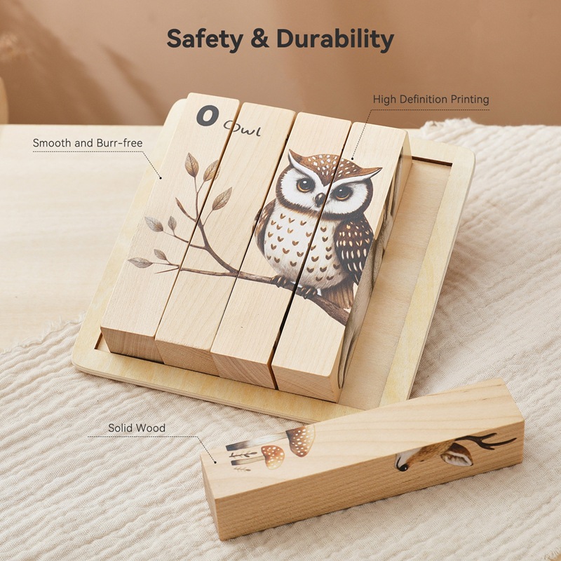 Educación temprana para niños, rompecabezas tridimensionales de madera, paneles de rompecabezas, bebés, animales, reconocimiento de manos, rompecabezas, juguetes de madera