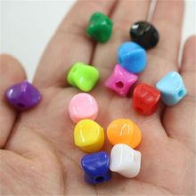 亚克力散珠diy手工串珠纸巾盒笔筒果盘专用材料包10厘四角实色珠