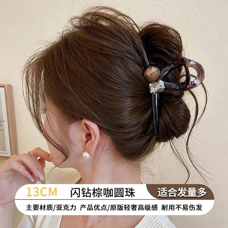 2026 nuevo clip de cabello ondulado clip de cabello de tiburón grande clip de cabello de mujer detrás de la cabeza de alta sensación clip de cabello accesorios para el cabello