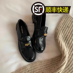 羊皮版~真皮复古平底鞋乐福鞋女2025新款英伦百搭黑色小皮鞋单鞋